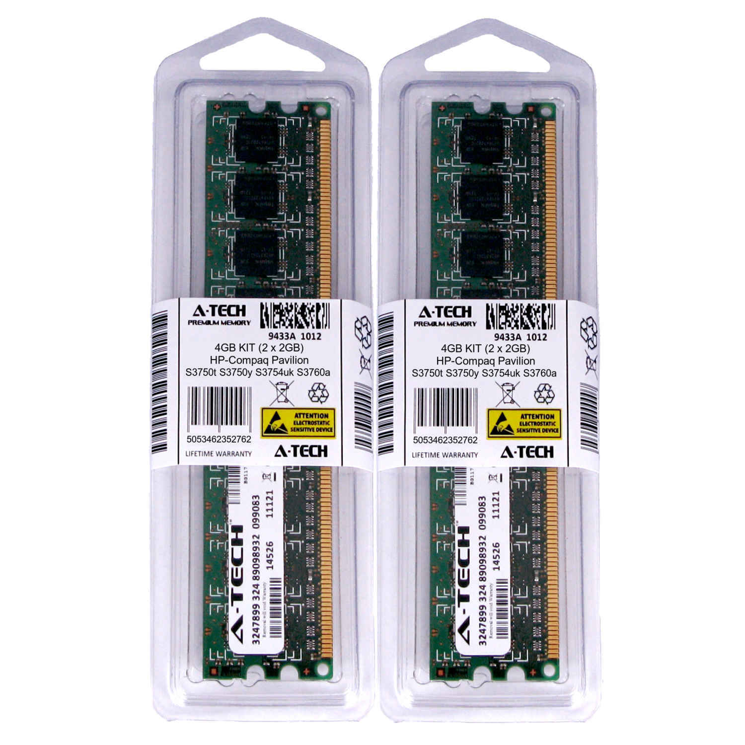 4GB KIT 2 x 2GB HP Compaq Pavilion S3750t S3750y S3754uk S3760a Ram Memory