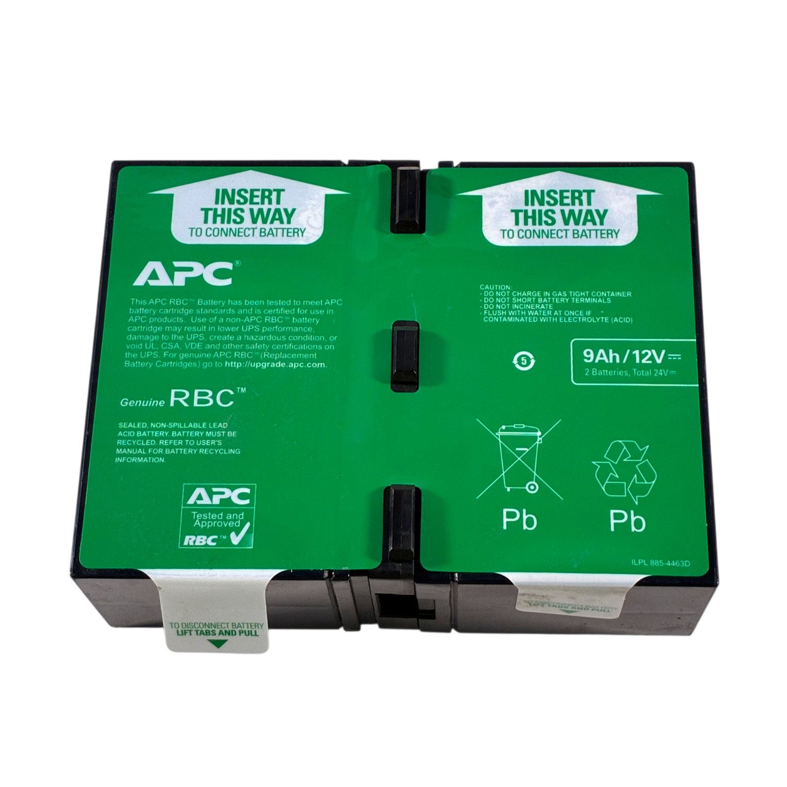 Genuine APC APCRBC124 UPS Replacement Battery Cartridge 9Ah 12V