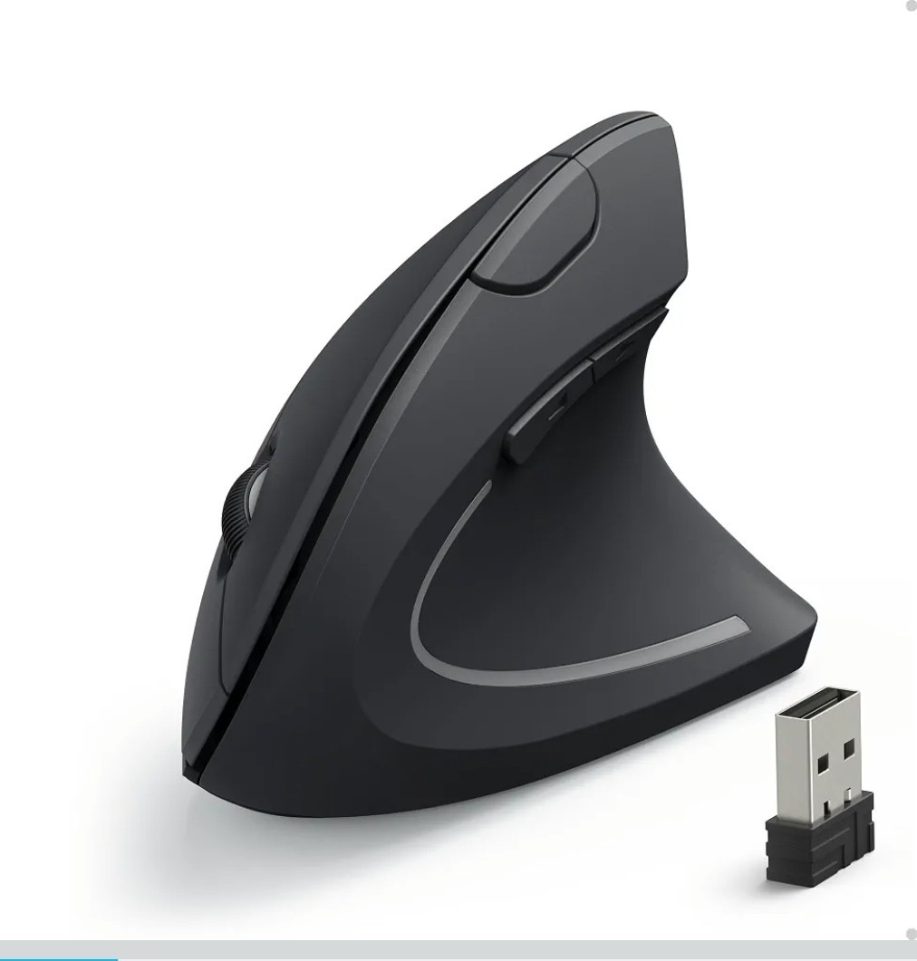 Anker 2.4G Wireless Ergonomic Mouse Right Hand Vertical Mouse USB Receiver Black