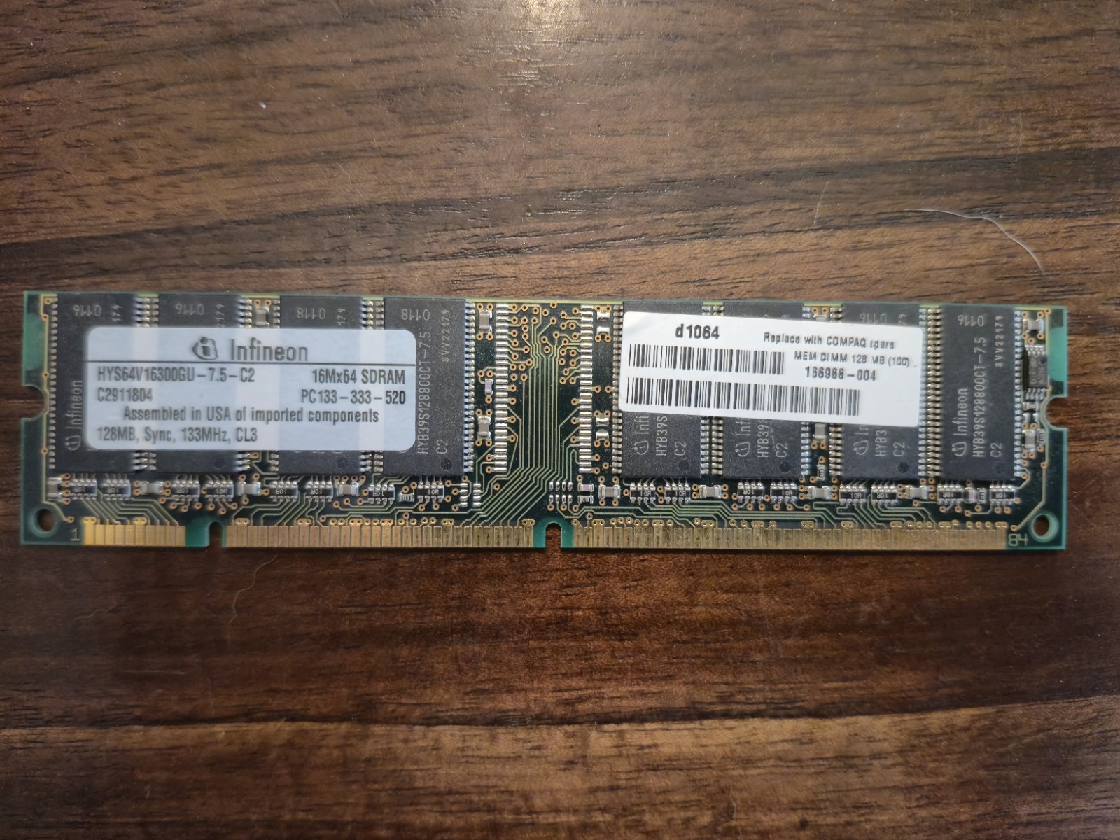 *UNTESTED* Infineon 1x128MB SDR-133Mhz Desktop Memory