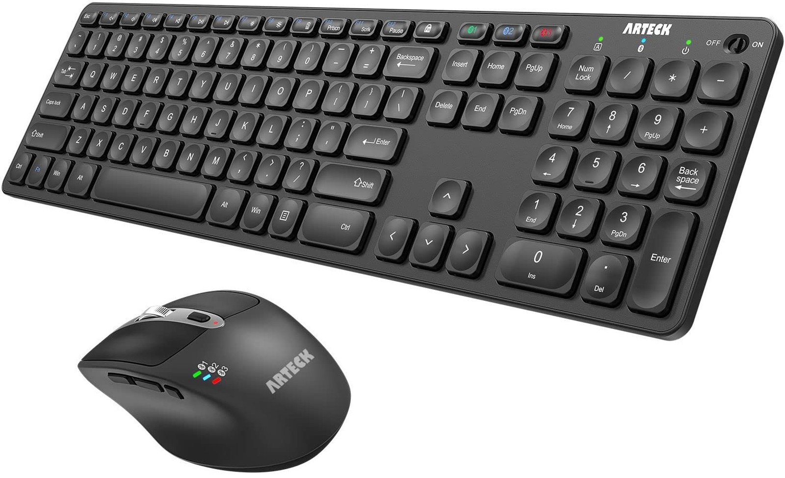 Arteck Universal Multi-Device Bluetooth Keyboard and Mouse Full Size Wireless...