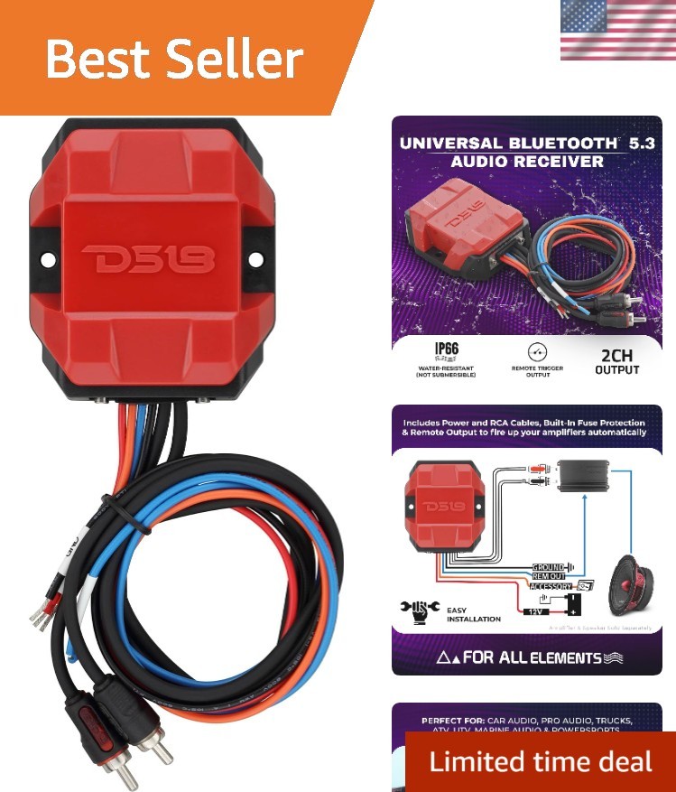 BTC-Five Bluetooth 5.3 Audio Receiver with  Protection, 130ft Wireless Range