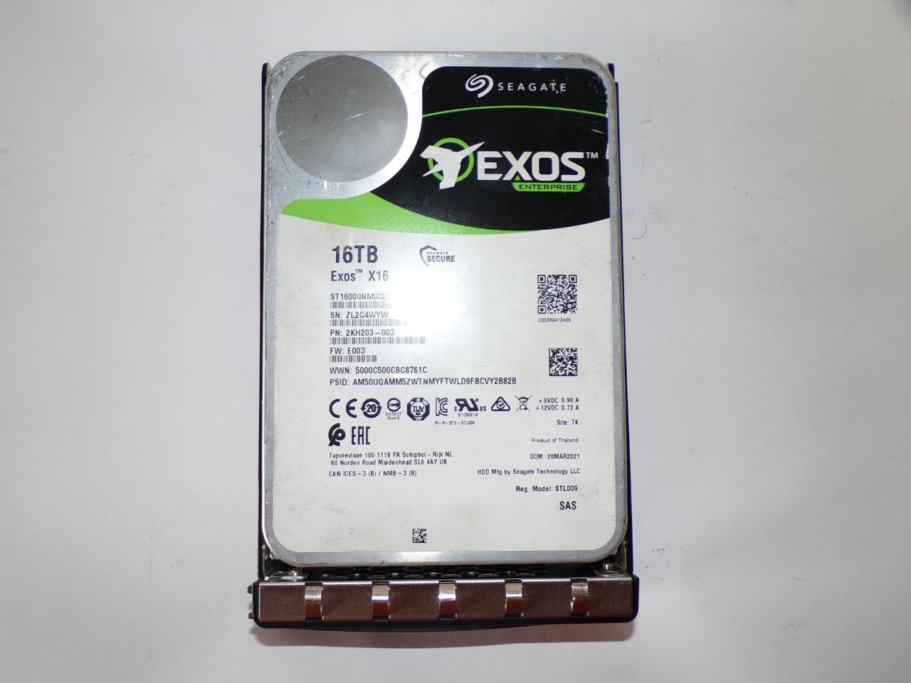 Seagate Exos X16 16TB 7.2K SAS 12Gb/s 256MB 3.5” HDD ST16000NM002G 2KH203-003