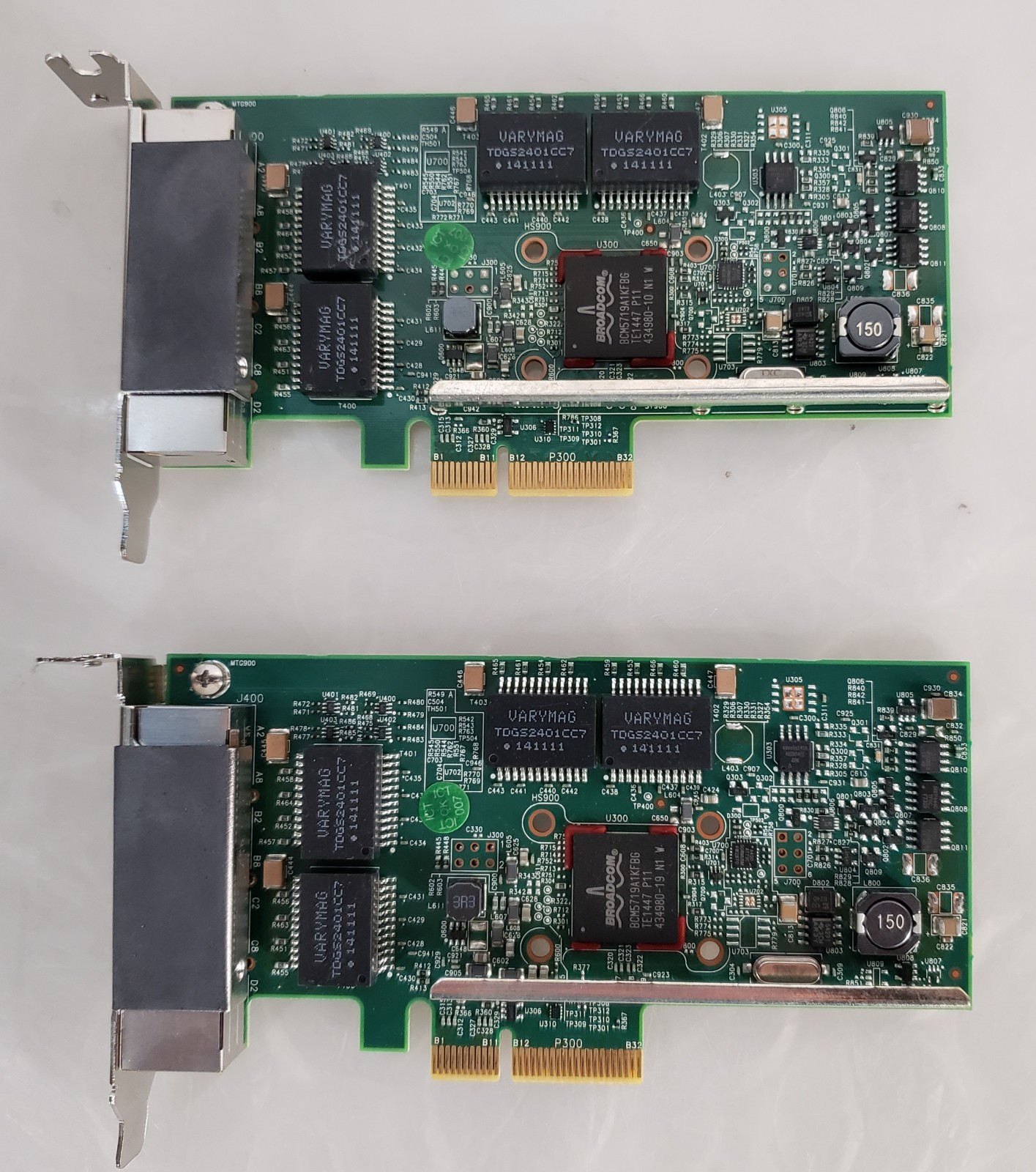 Pair of Dell Broadcom TMGR6 Quad port Network Adapter Card