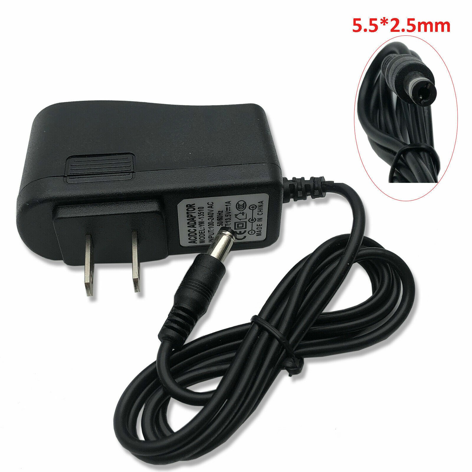 AC 110-240V Converter Adapter DC 12V 1A Wall Charger Power Supply (5.5/2.5mm)