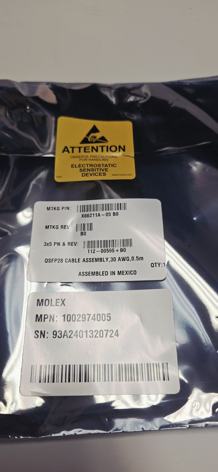 1m (3ft) Cisco QSFP-100G-CU1M Compatible 100G QSFP28 Passive Direct Attach -9654