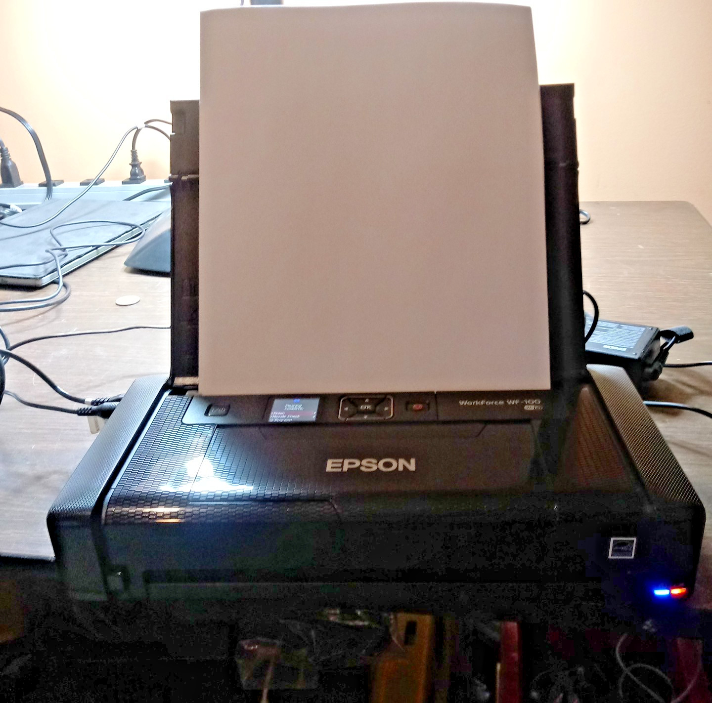 Epson WorkForce WF-100 Wireless Mobile Inkjet Printer With Power Cable & Adapter