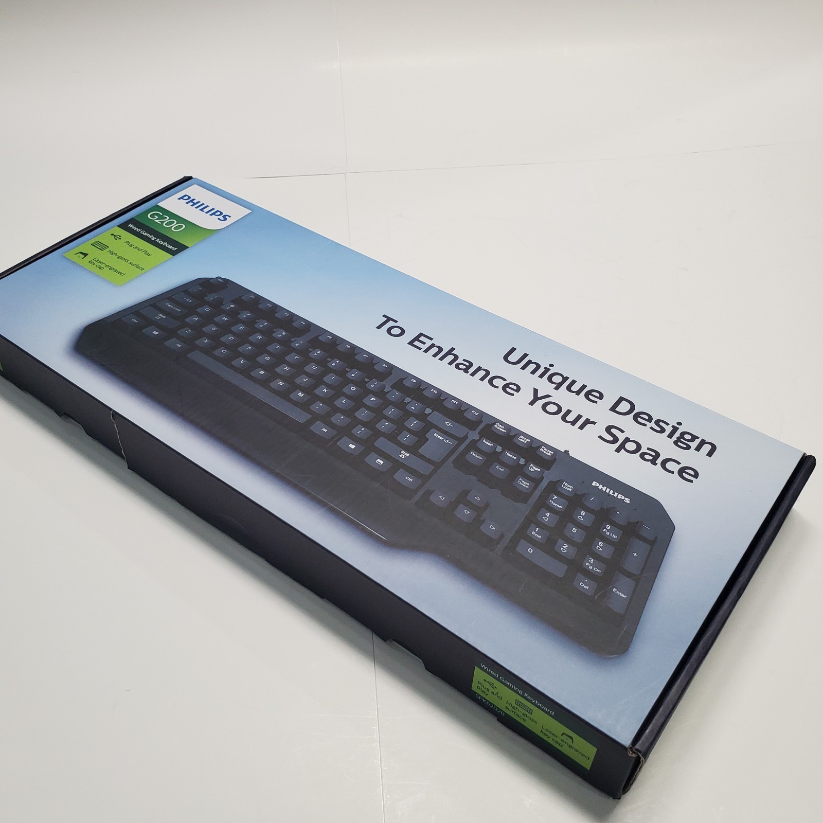 Philips USB 2.4G Wired Gaming Keyboard Driver Free PC Computer LED Light USA