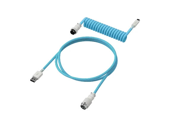 HyperX USB-C Coiled Cable Light Blue-White 6J680AAI