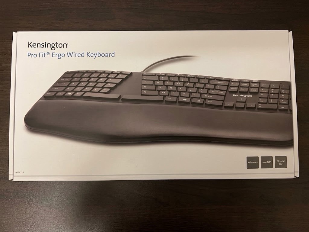 Kensington Pro Fit Ergo Wired Keyboard, A12515A, K75400US (Black).