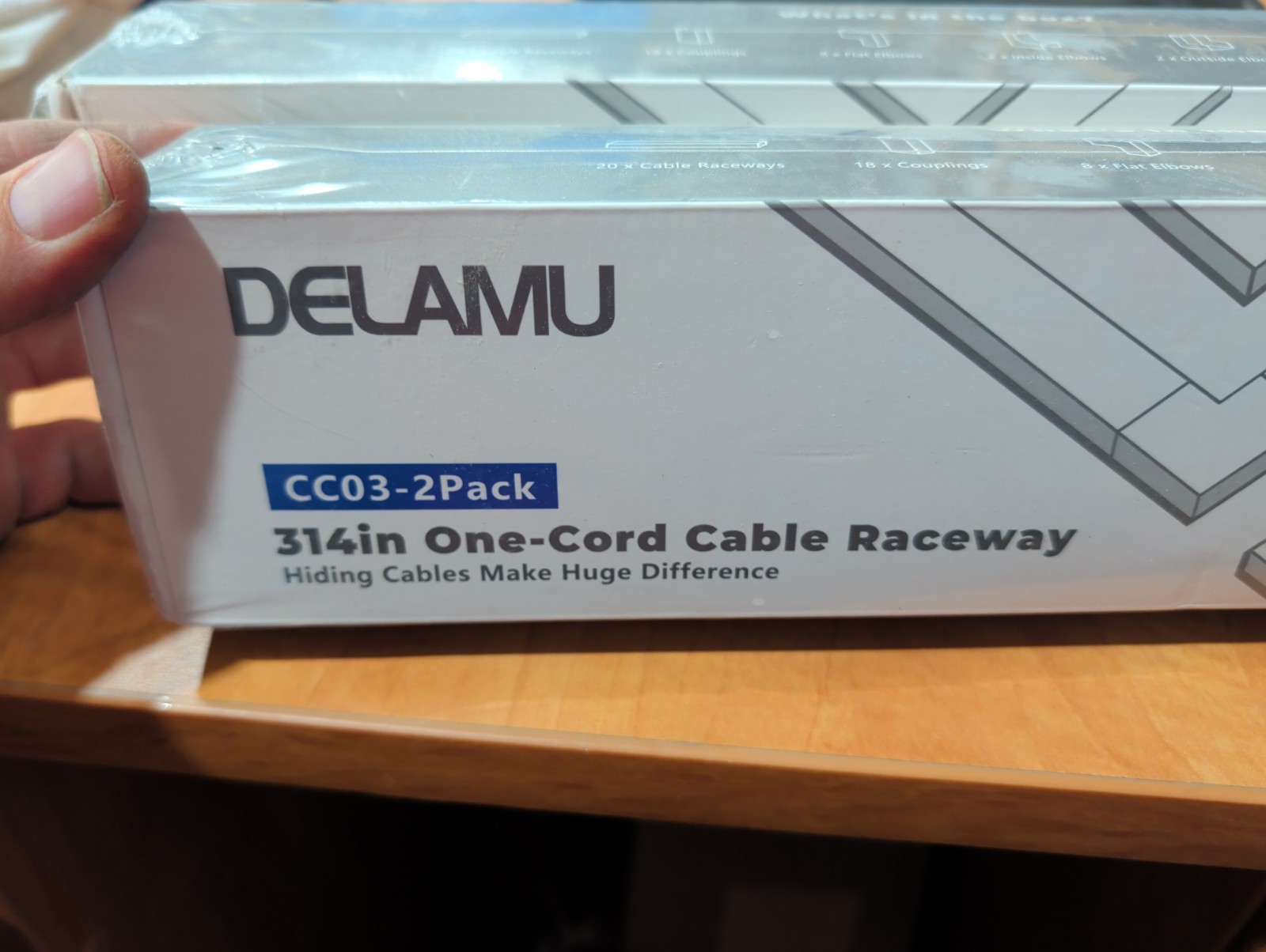 2- DELAMU CC03-2Pack one-cord cable raceway. Lot Of 2
