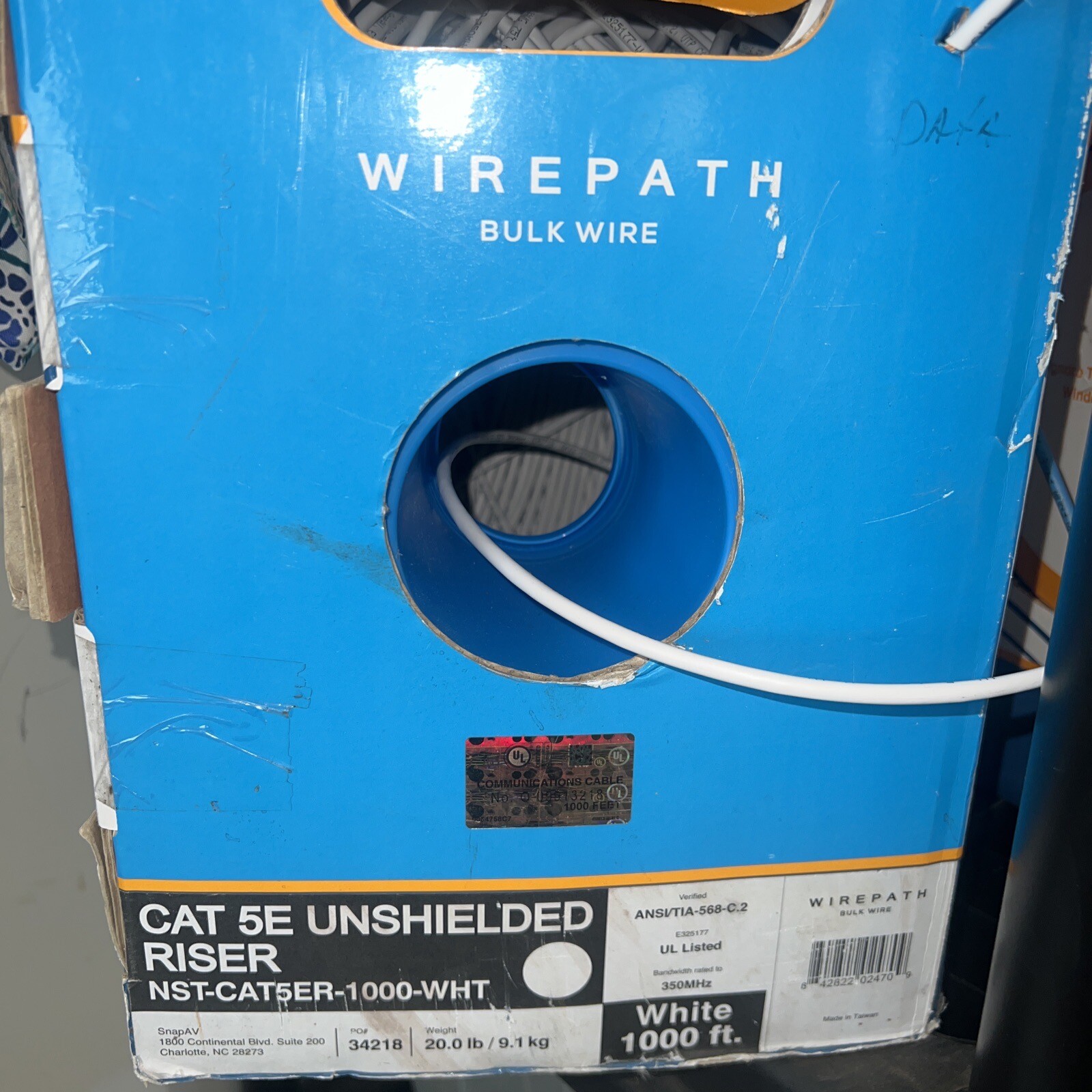 Cat 5E Unshielded Pllen Wirepath White