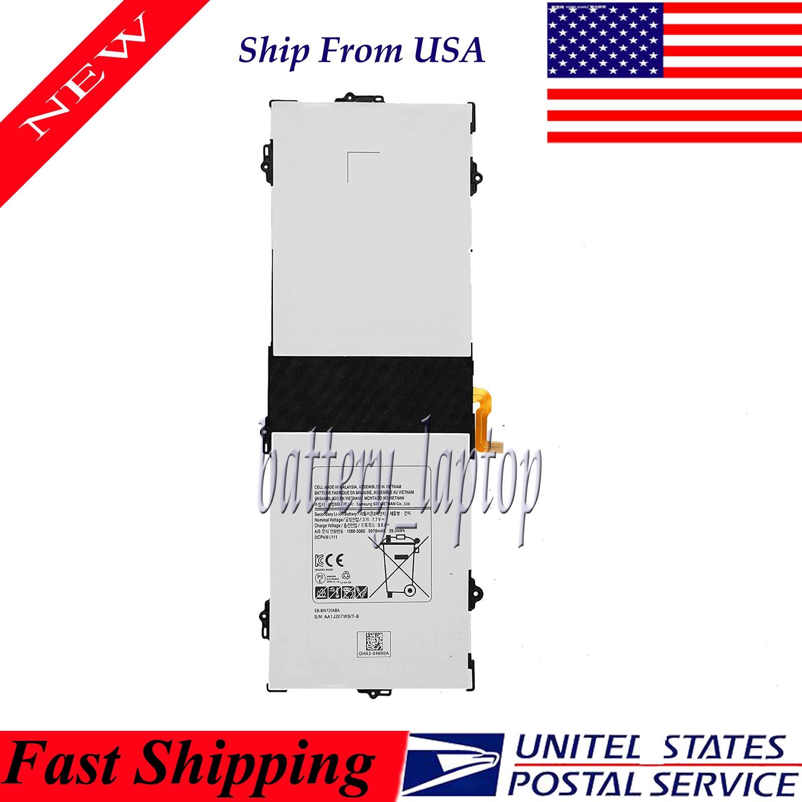 EB-BW720ABA Battery For Samsung XE350XBA XE521QAB Laptop 7.7V 39.04Wh 5070mAh