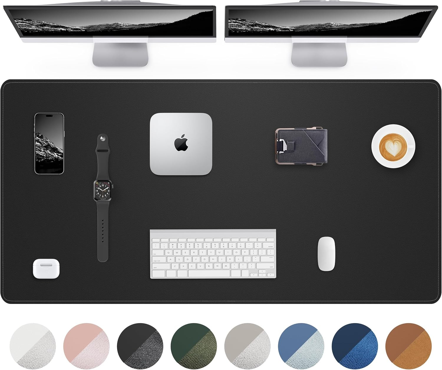 Large Desk Mat 55" X 24" - PU Leather Desk Pad Protector, Waterproof Non-Slip Ex
