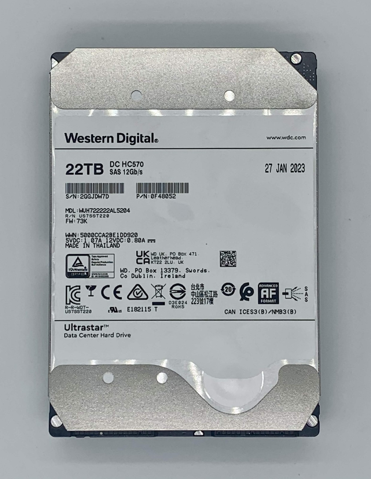 Western Digital DC HC570 18TB Enterprise HDD SATA 7200 RPM (Used, Tested)