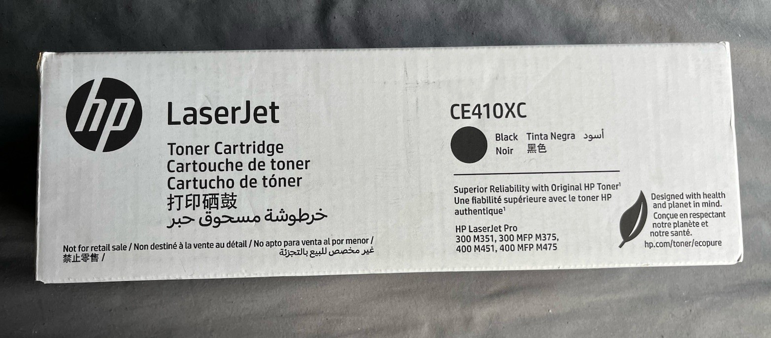 HP CE410XC Black Toner Cartridge Genuine OEM LaserJet for M351 M375 M451 M475