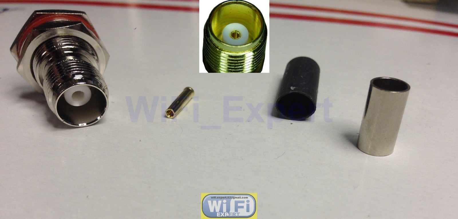 1 TNC Female Bulkhead crimp for RG58 RG142 RG400 LMR195 cable RF Cable Connector