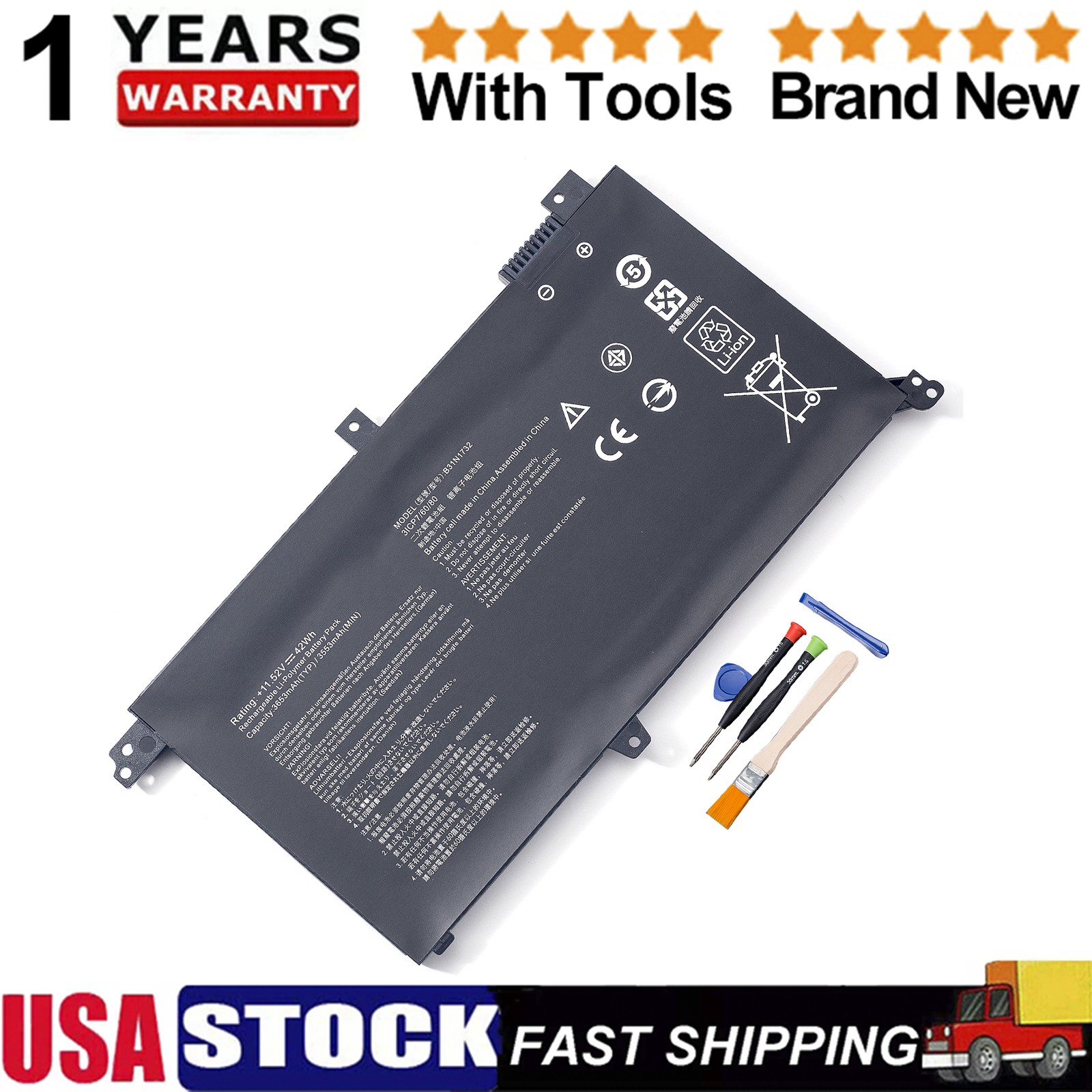 B31N1732 Battery For Asus VivoBook S14 S430FA S430FN S430UA S430UF K430FA K430FN