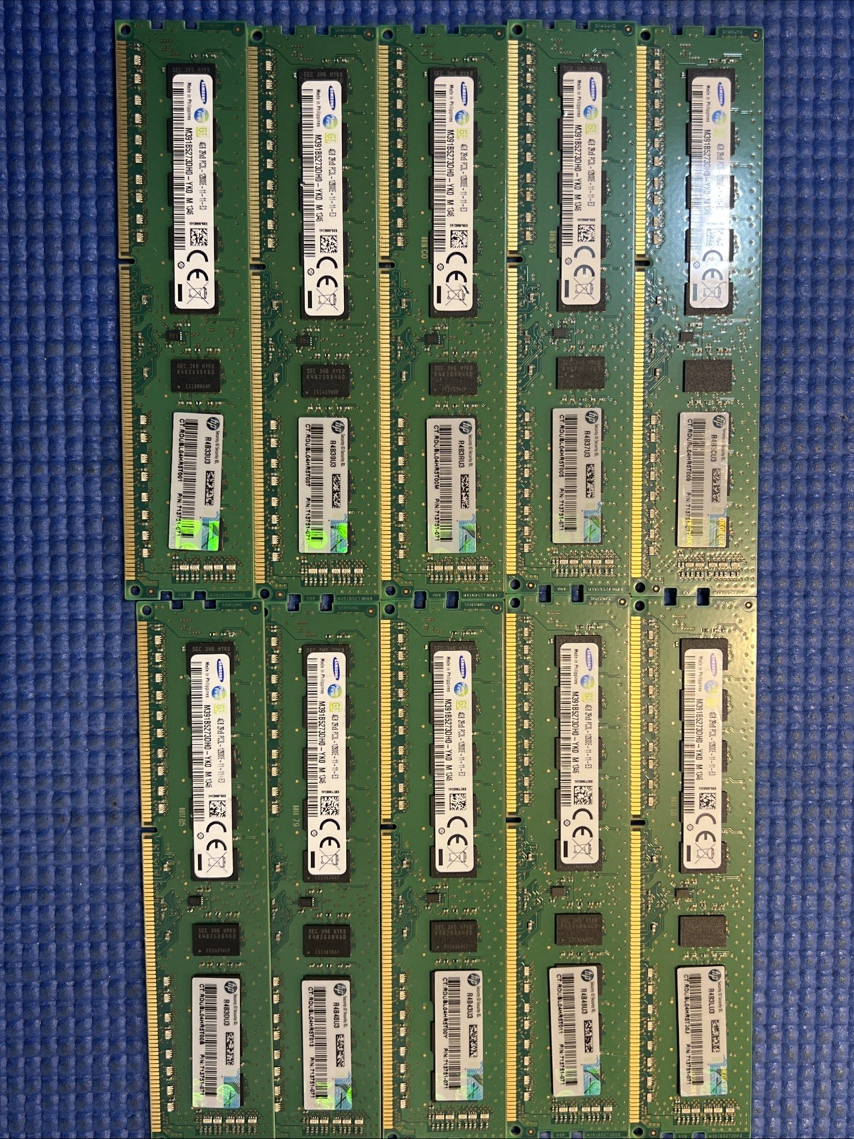 LOT of 10) SAMSUNG 4GB PC3L-10600E DDR3-1333MHz 2Rx8 Samsung M391B5273DH0-YK0