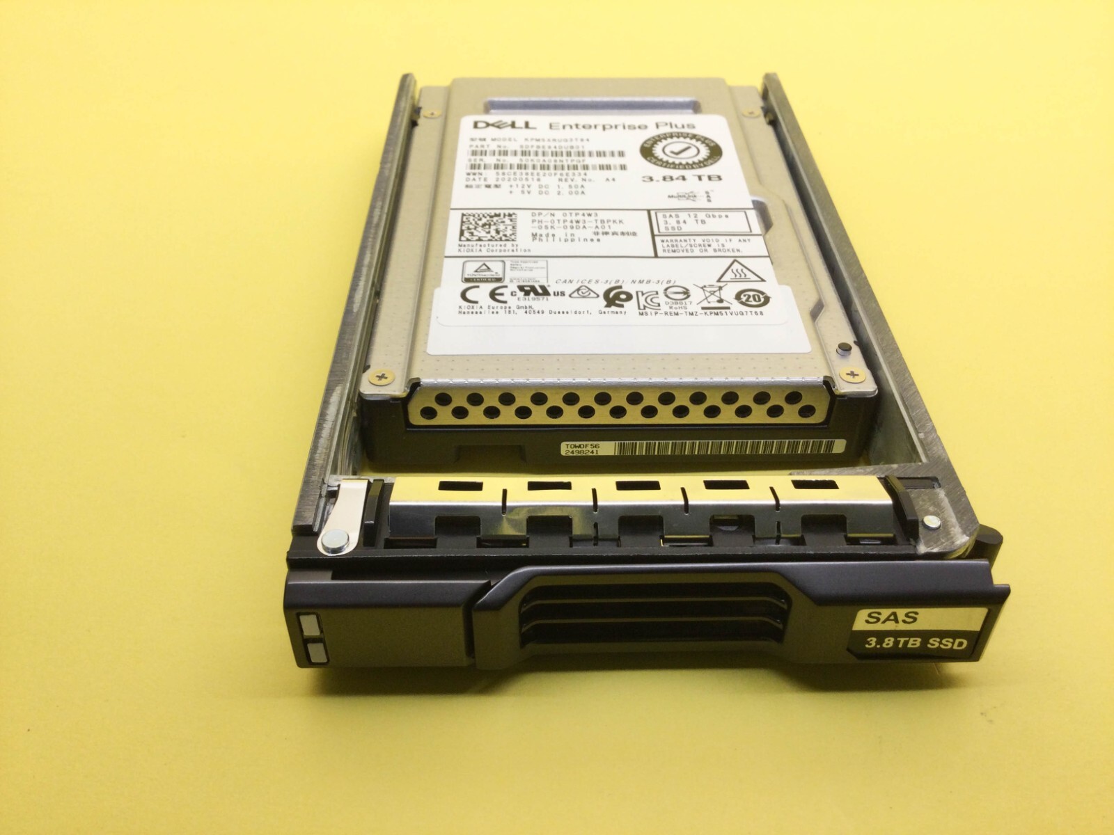TP4W3 DELL Compellent 3.84TB SAS 12Gbps Read Intensive 2.5in SSD KPM5XRUG3T84