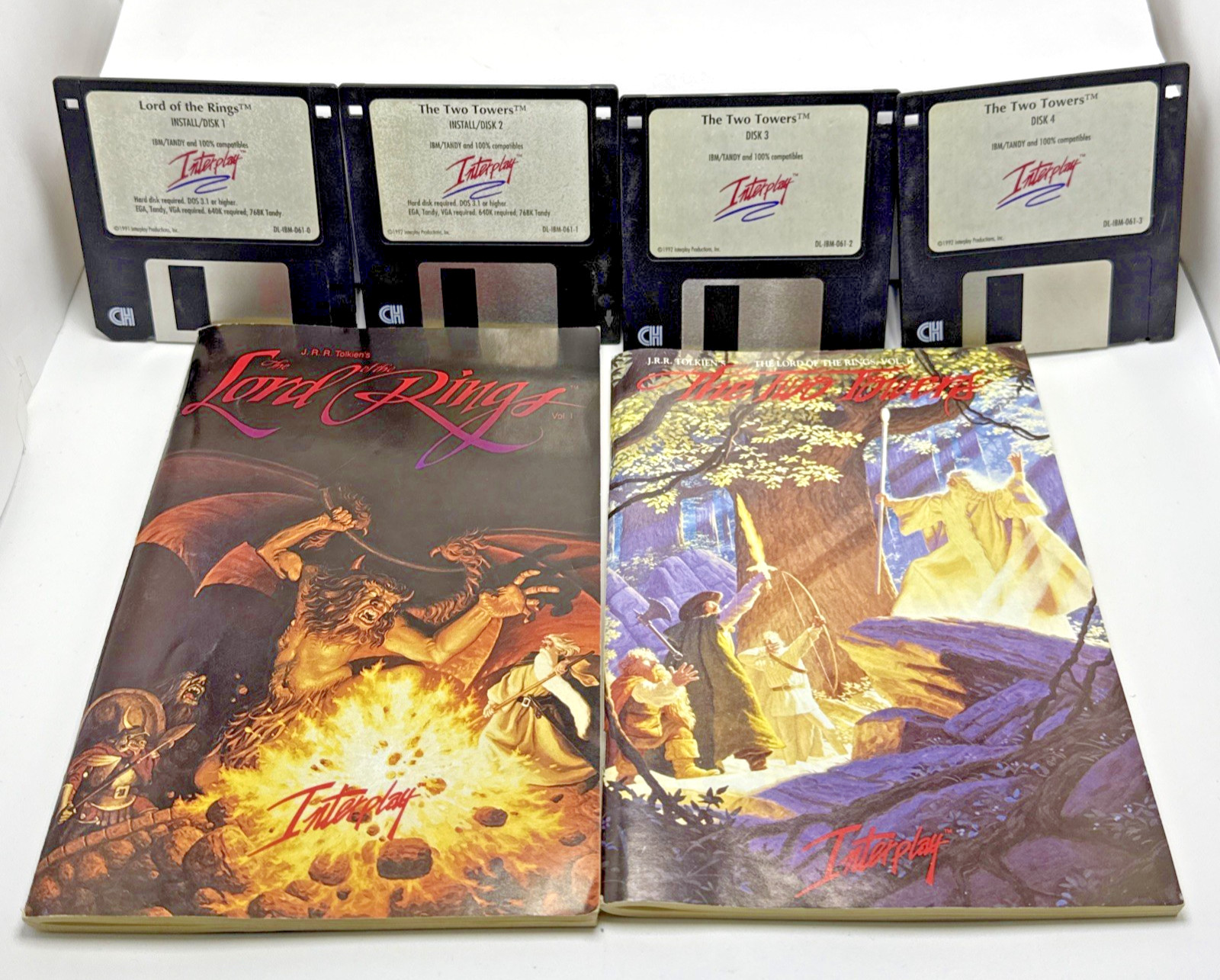 Interplay J.R.R. Tolkien The Lord of the Rings & Two Towers DOS 5.25" Floppy