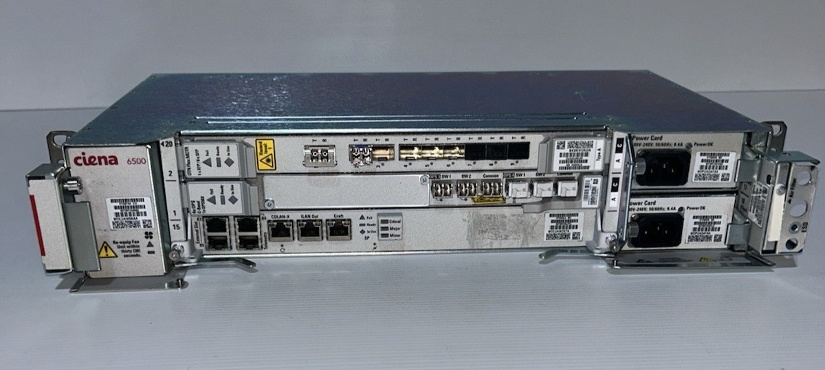 Ciena 6500 NTK507NA Packet-Optical Platform with NTK532DA, NTK554TA, NTK555LA
