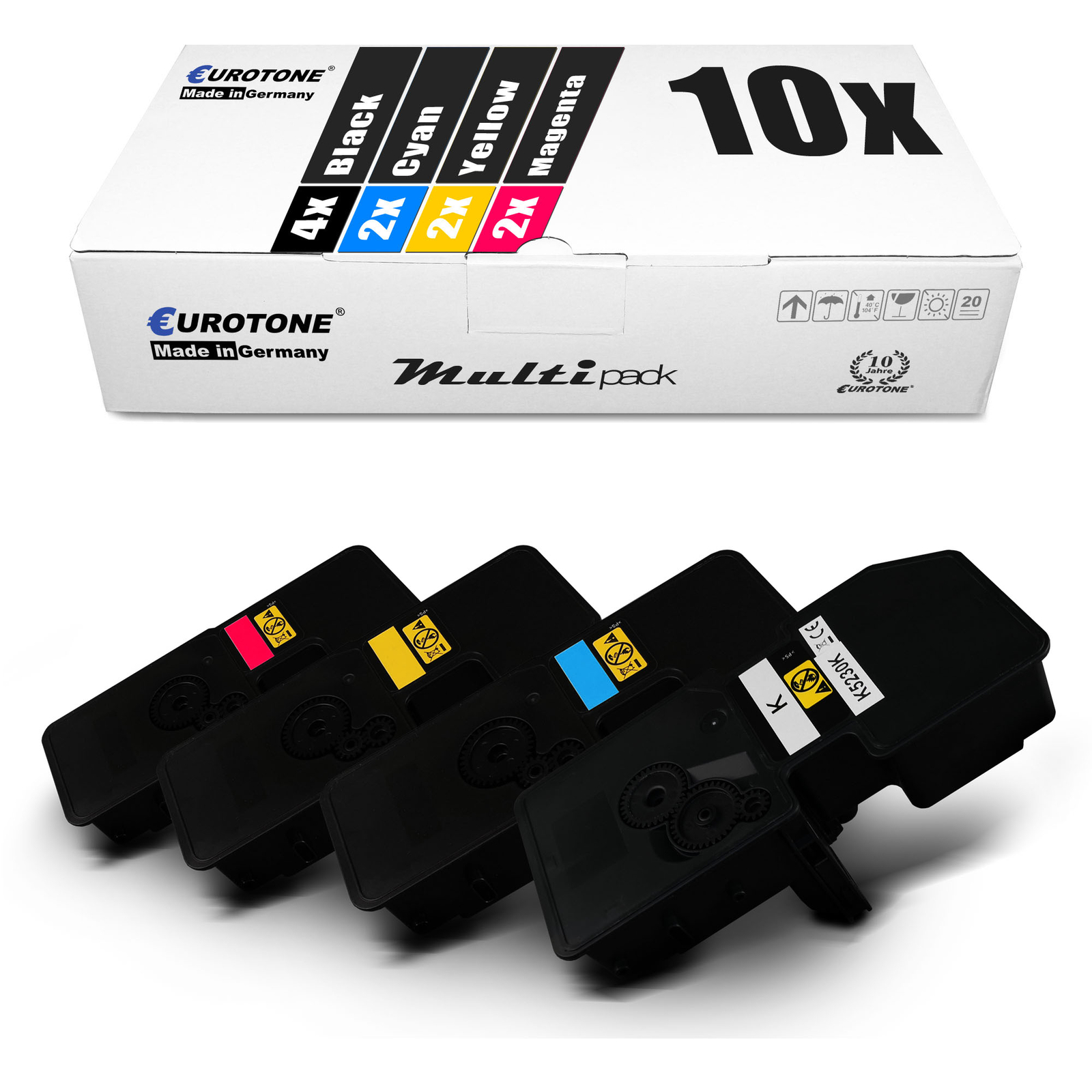 10X Eurotone Eco Toner For Kyocera Ecosys M-5521-CDW
