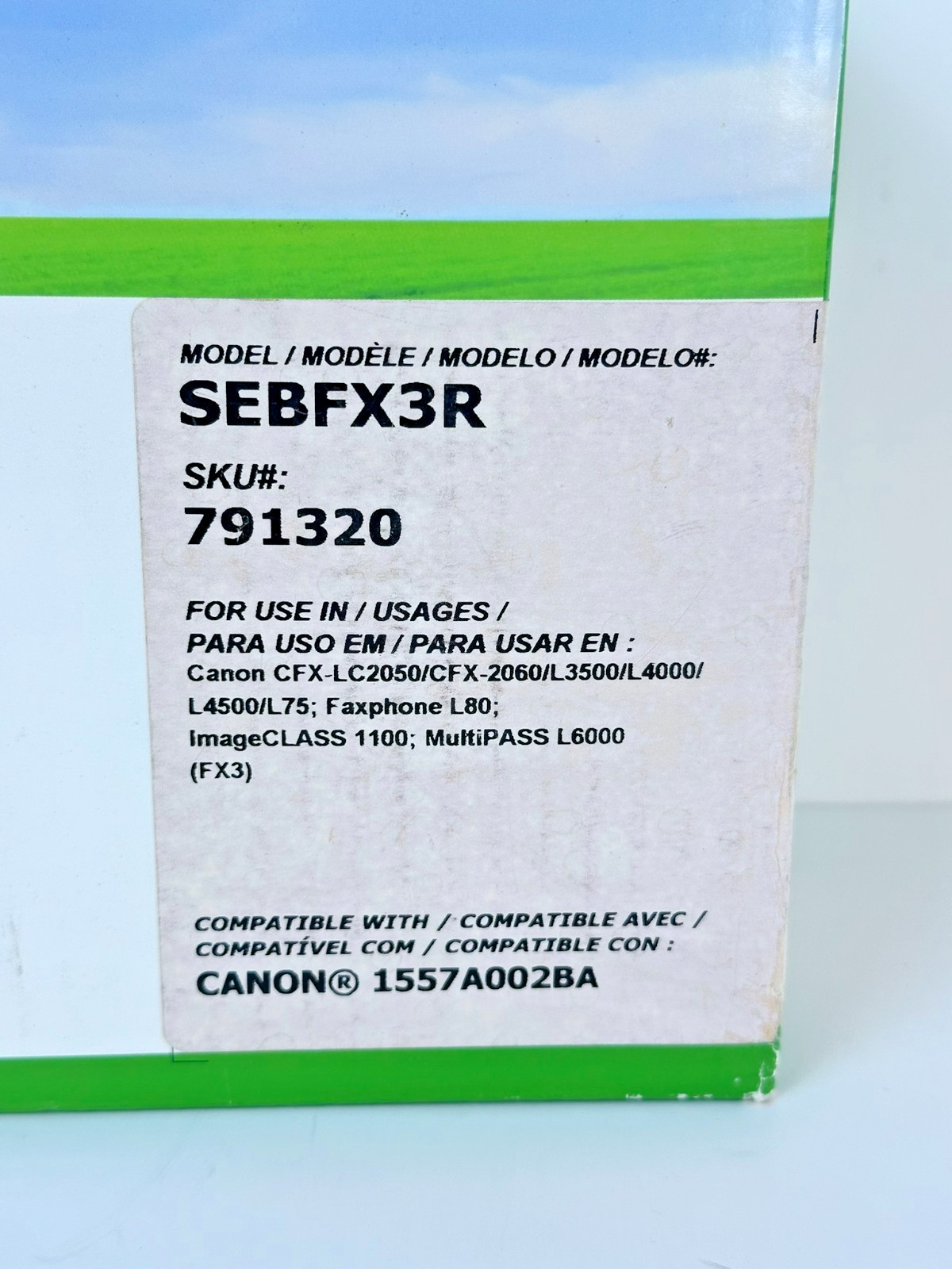 Staples SEBFX3R Toner Cartridge Canon FX3 Compatible ImageClass Fax L80 Open