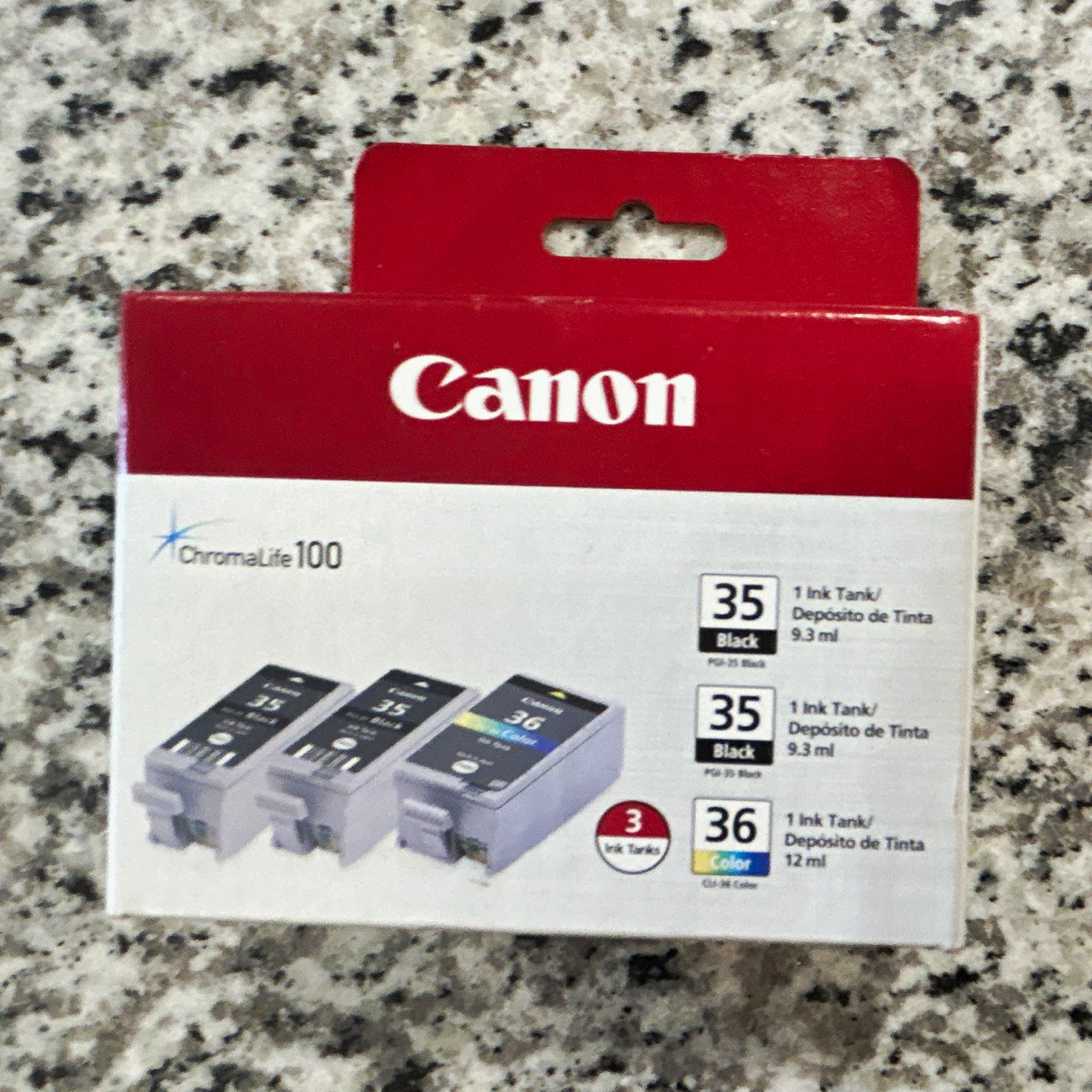 Canon ChromaLife 100 Genuine Inkjet PGI-35 Black & CLI-36 Tri-Color Cartridges