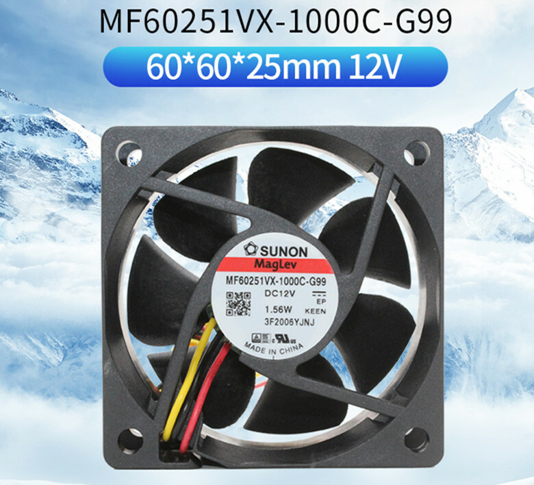 1pcs SUNON MF60251VX-1000C-G99 12V 1.56W 6025 High Air Volume Cooling Fan 3-wire