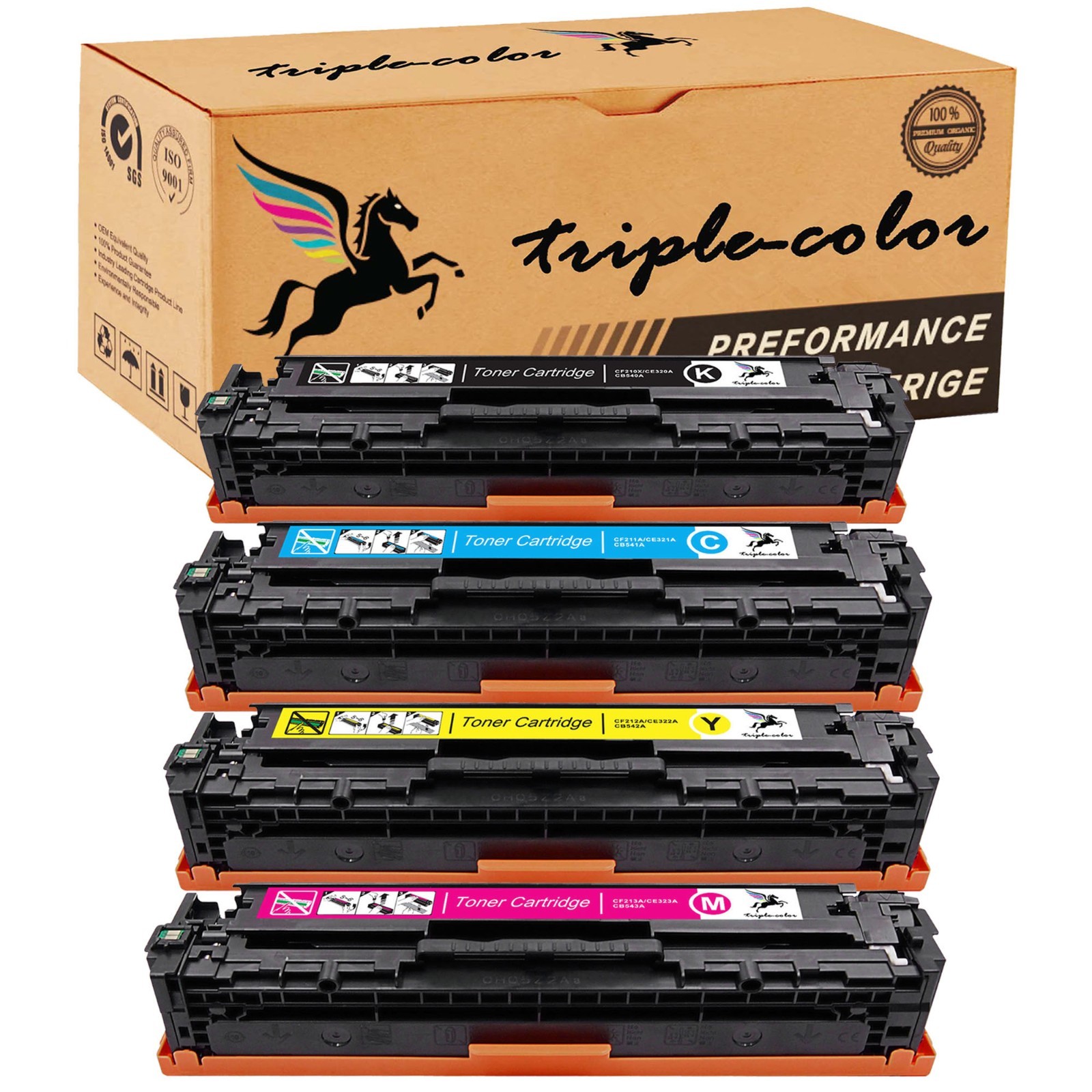 4 PK CF210X -CF213A 131X Toner Cartridges for HP Color Laserjet Pro 200 Printer