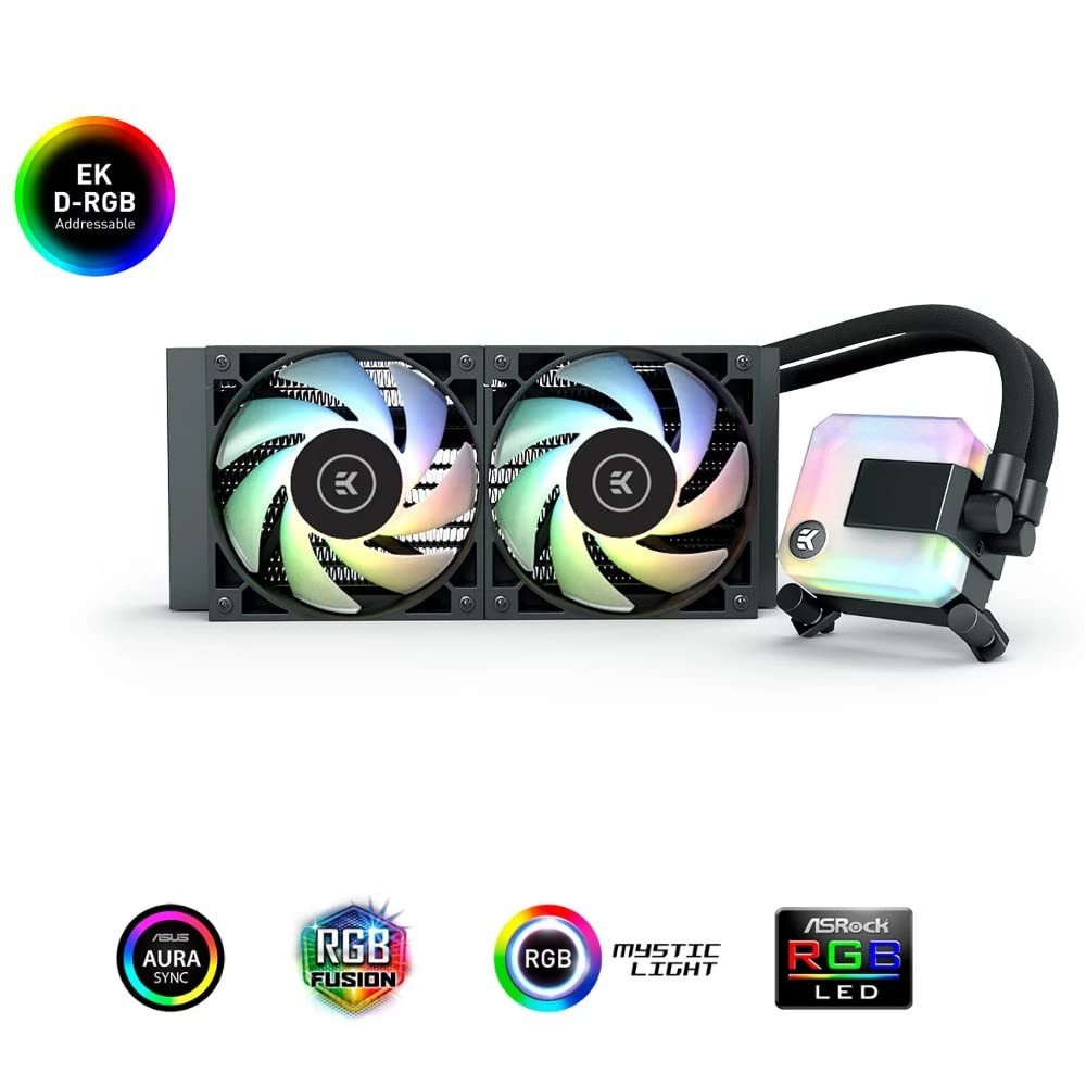 EK 280mm D-RGB AIO CPU Cooler 2x 140mm Vardar PWM Fans Intel AM4 115X 1200 2066