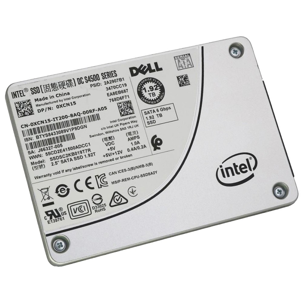 Hard Drive Dell Intel 1.92TB SSD SATA 6G 2.5" TLC RI AES-256 XCN15