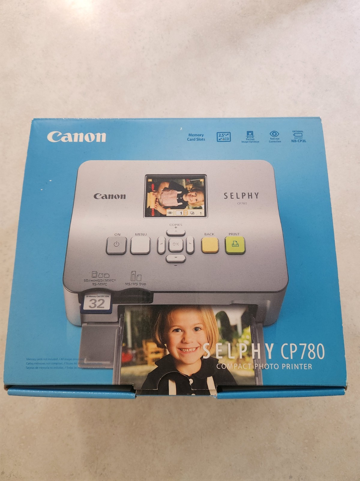 Canon SELPHY CP780 Compact Photo Printer Silver Portable 4x6 NEW Open Box