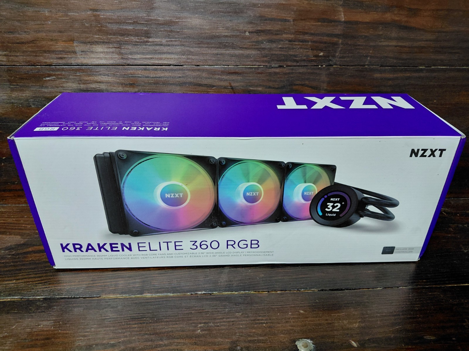 NZXT Kraken Elite 360 RGB Liquid CPU Cooler 360mm Radiator Black 120mm RGB