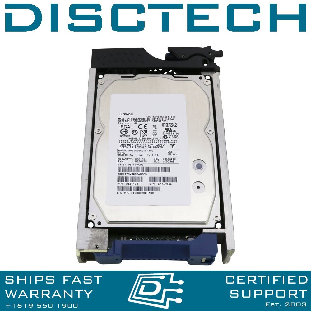 EMC 101-000-216 / 118032690-A02 600GB 3.5" 4Gbps 15K Fiber / Fibre Channel HDD
