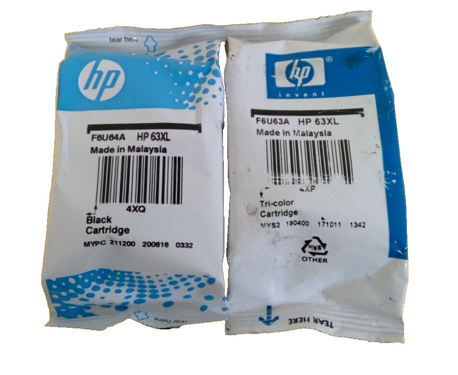 Genuine OEM HP 63XL Black-63XL Tri-color Ink Bulk Packaging 