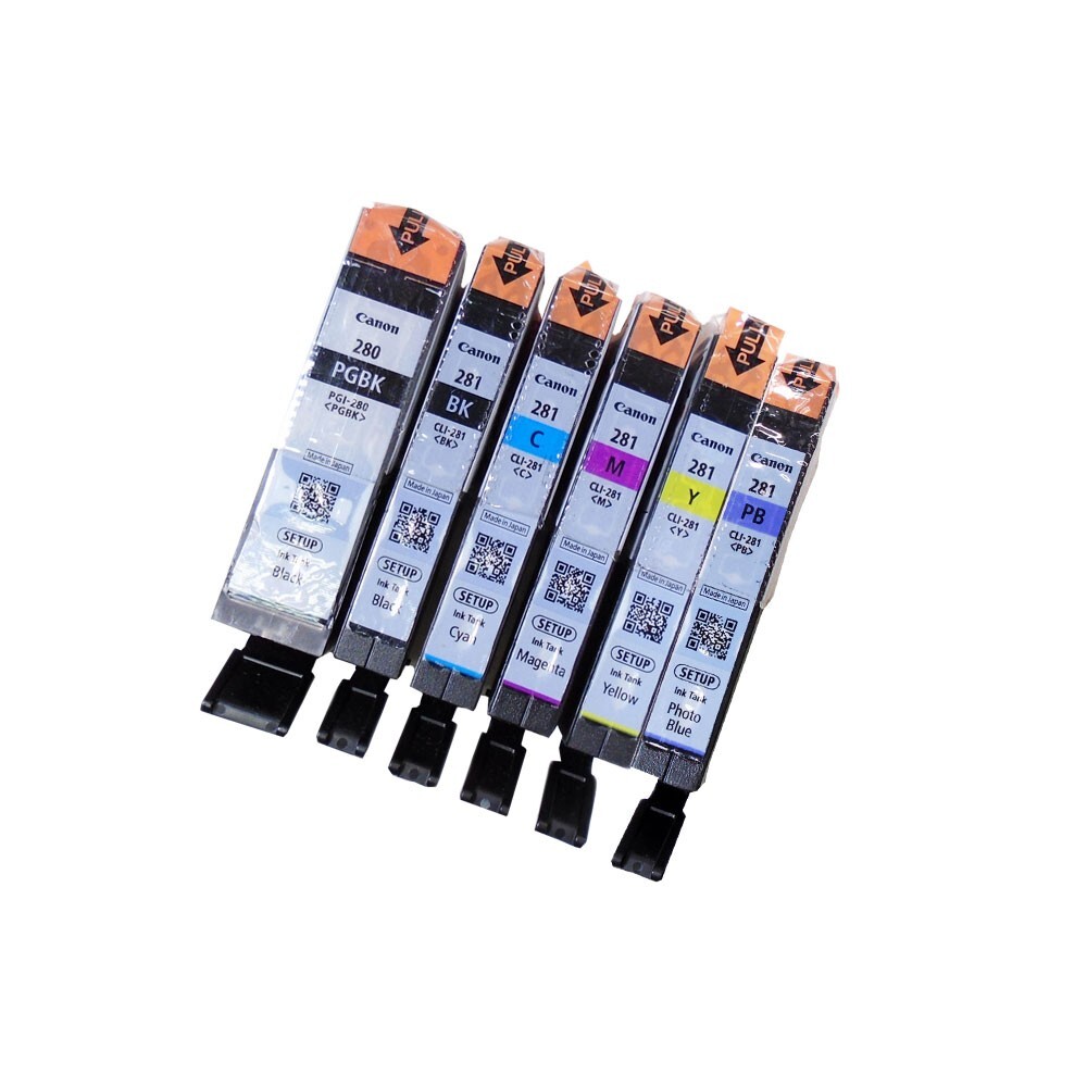 6PK Genuine Canon PGI-280 Black & CLI-281 Color SETUP ink TR7520 TR8520 TS6120