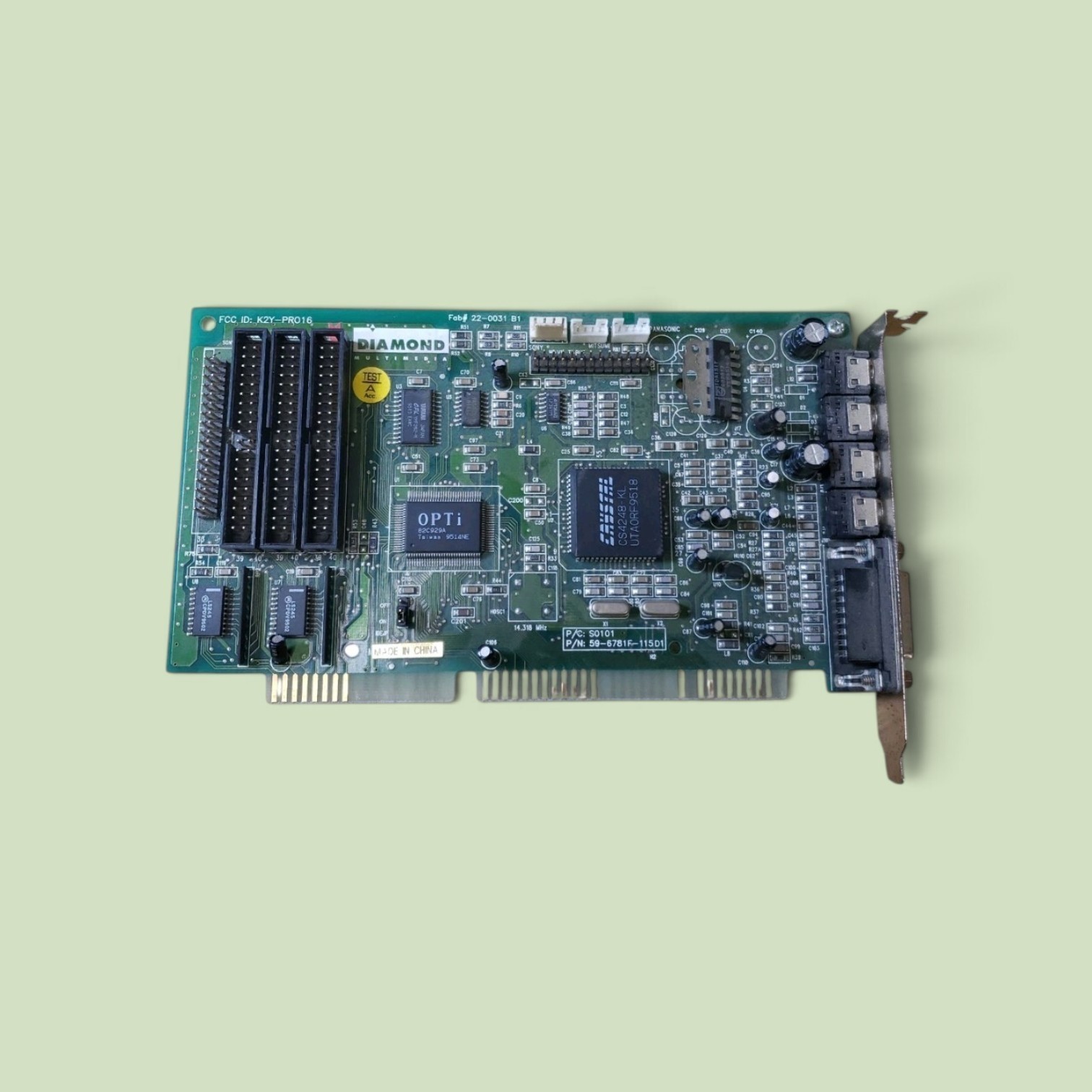 DIAMOND K2Y-PRO16 16BIT ISA SOUND CARD 59-6781F-115D1 TESTED & WORKS/FUNCTIONAL
