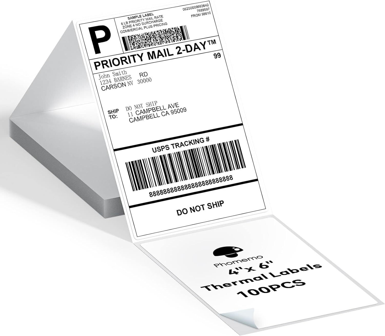 500/1000PCS 4x 6" Direct Thermal Shipping Label for VRETTI MUNBYN Phomemo lot