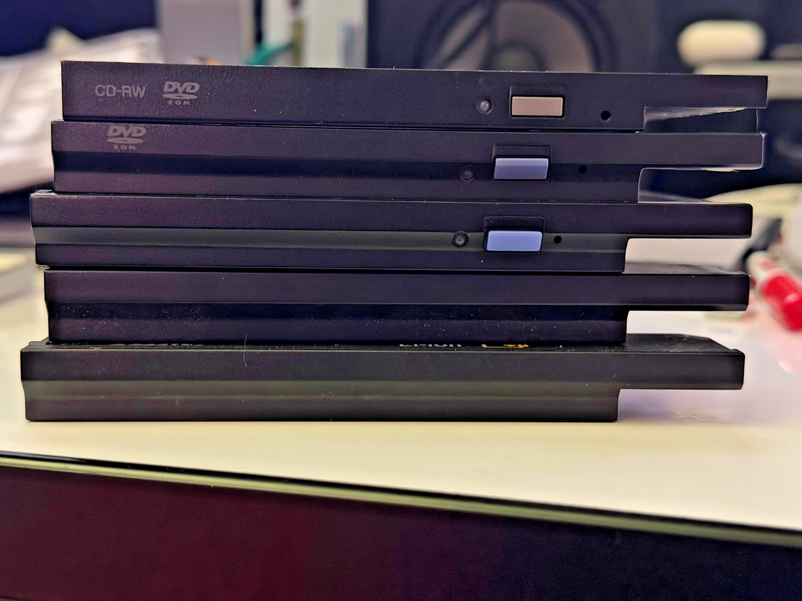 3 IBM Optical Drives and 2 Battery Lot - Thinkpad T61 T30
