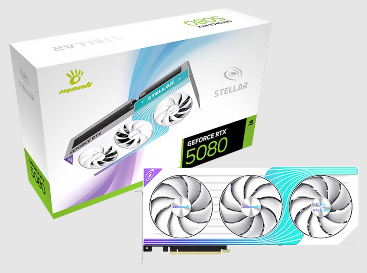 Manli GeForce RTX 5080 RTX5080 Stellar OC 16GB GDDR7 Graphics card NEW