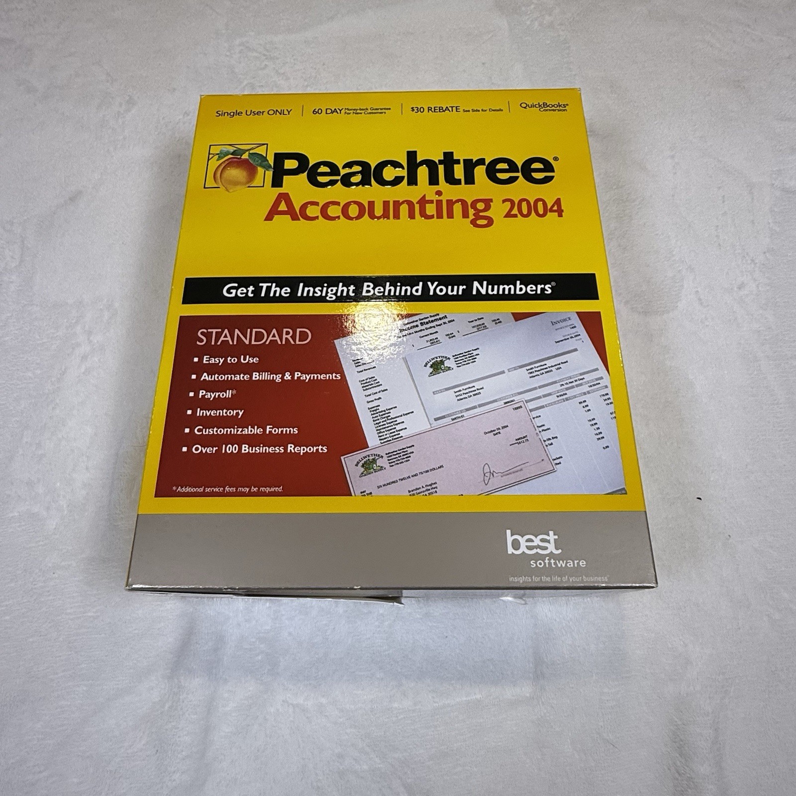 Peachtree Accounting 2004 Standard Windows XP 98 PC CD-ROM Vintage Software