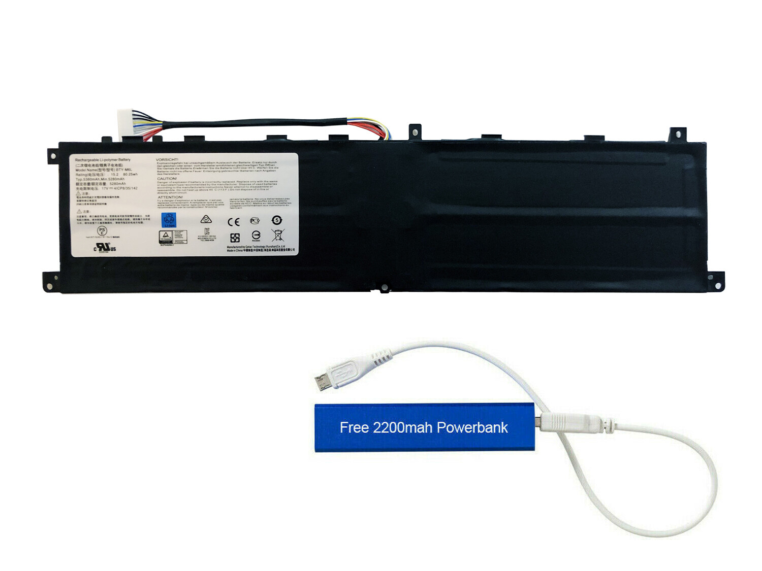 NEW BTY-M6L REPLACEMENT BATTERY FOR MSI GS65 GS75 P65 P75 PS63 15.2V 80.25WHR
