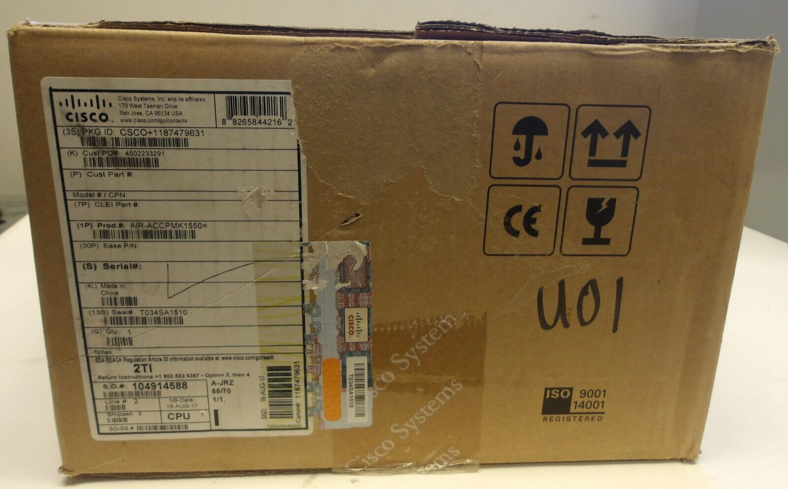 CISCO P/N: AIR-ACCPMK1550= 1550 SERIES POLE-MOUNT KIT NEW IN BOX
