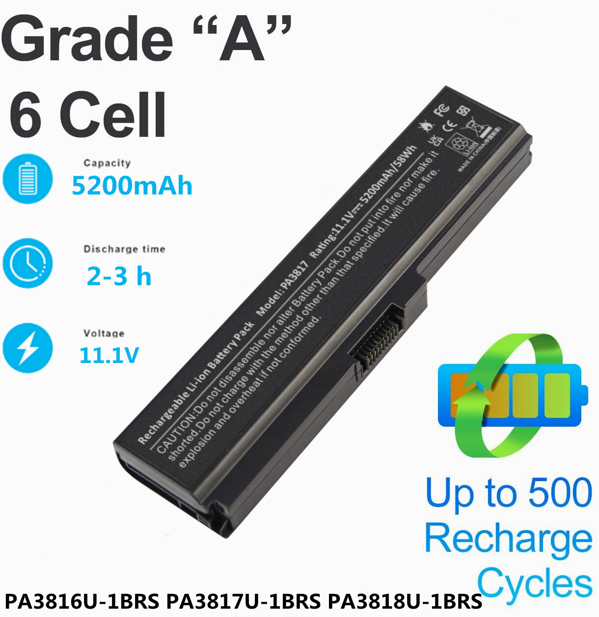 PA3817U-1BRS PA3819U-1BRS Battery for Toshiba Satellite L755 C655 M645 L600 L675