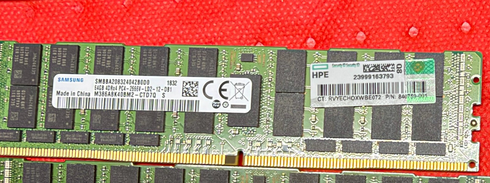 HPE 64GB 4RX4 DDR4-2666 PC4-2666V MEMORY 815101-B21 840759-091 850882-001