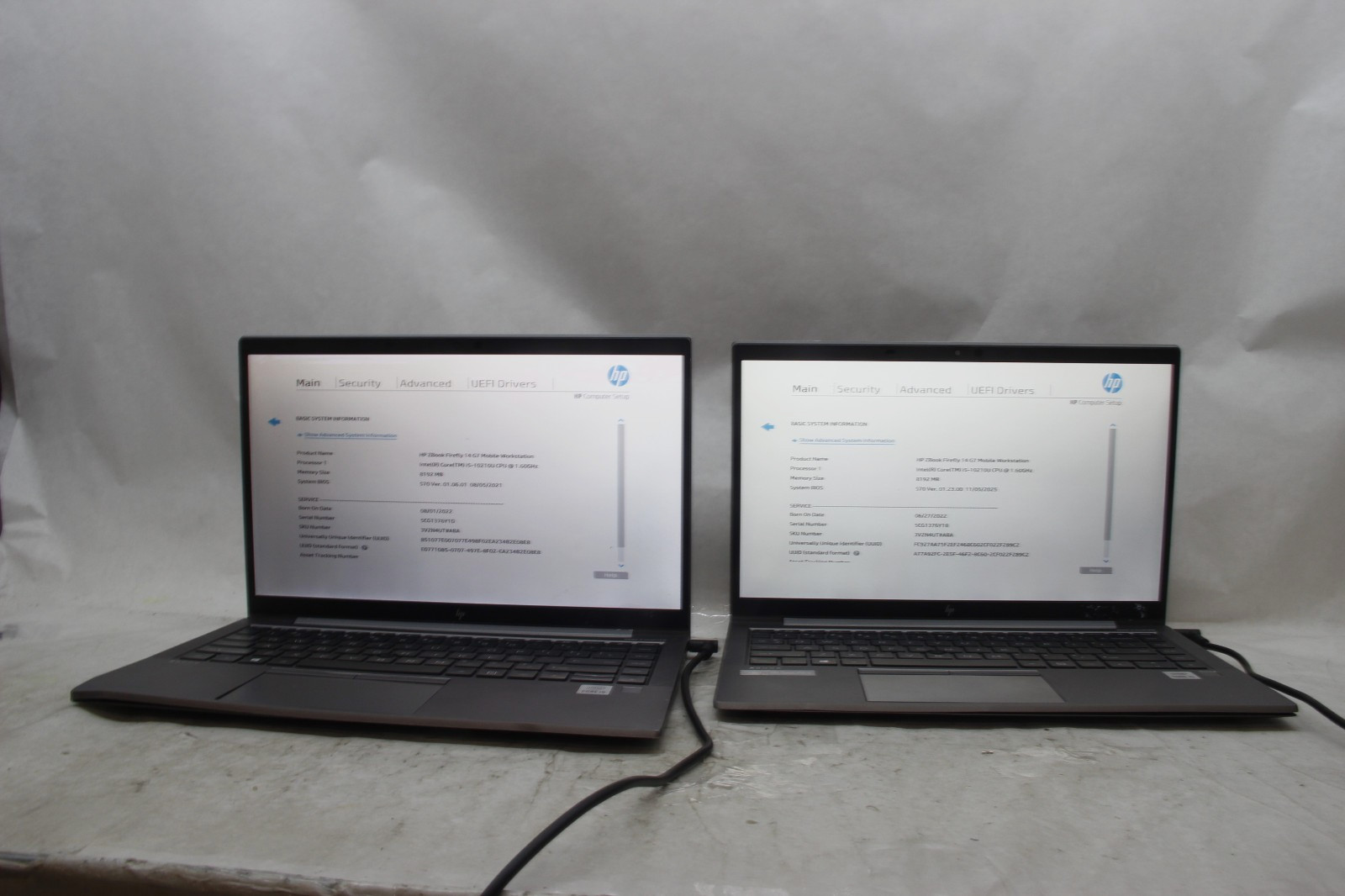 Lot of 2 HP ZBook FireFly 14 G7 14" Laptops i5-10210U No RAM NO SSDS AS-IS