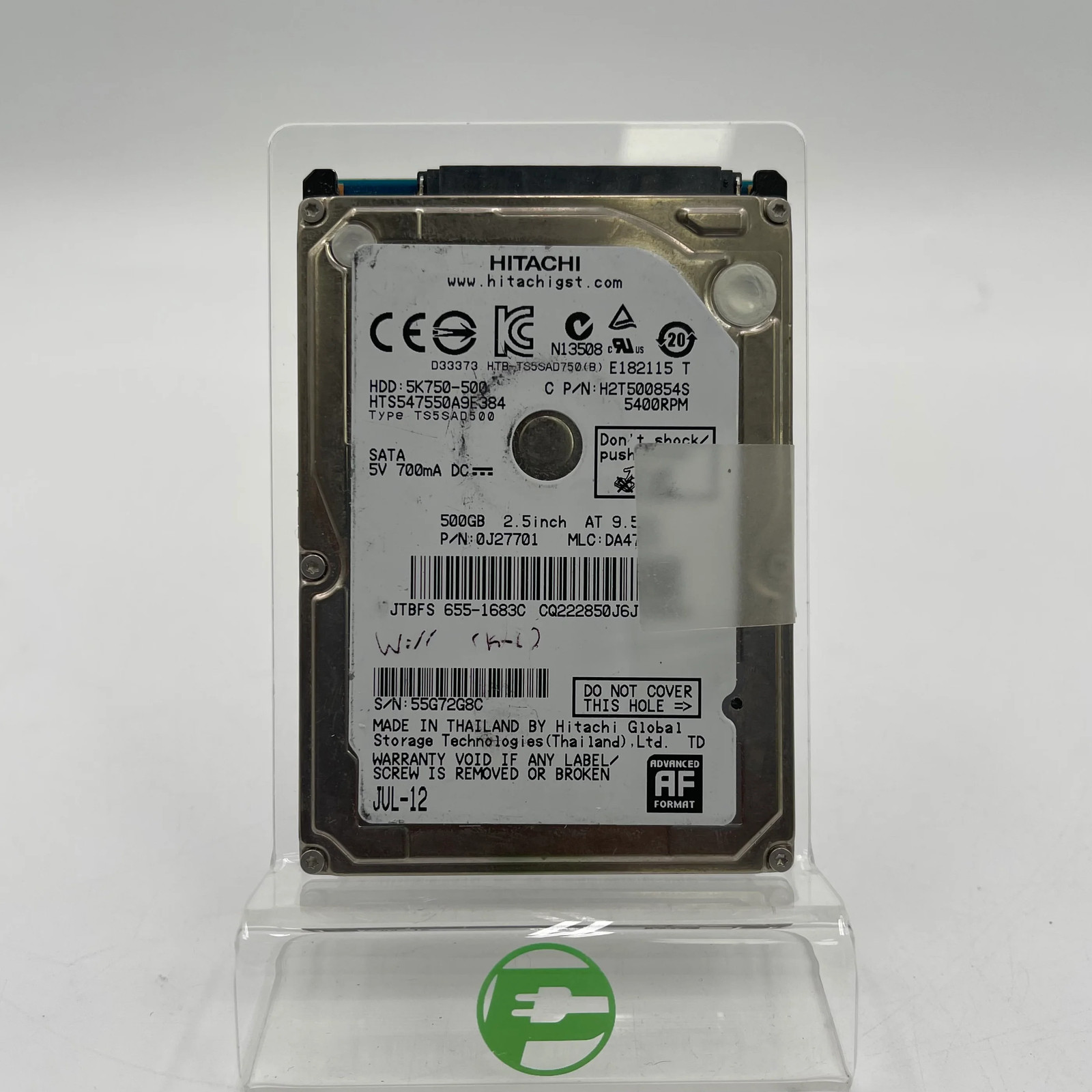 Hitachi 2.5" 500GB 500GB SATA II 3.0 Gb/s HDD HTS547550A9E384