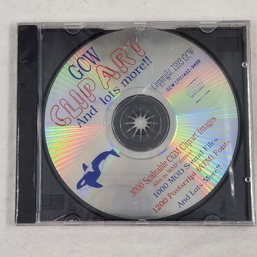 New Sealed GCW Clip Art and Lot More CGM Images/MOD Files/ATM Fonts CD-Rom